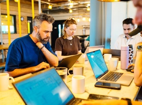 A group working together around a table